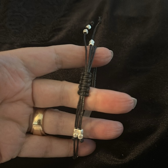 Corded Fashion Bracelet W/Devoted Silver Tone - Picture 2 of 4